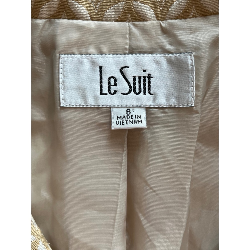 Le Suit Women's Beige Geometric Patterned Dress Coat Size 8 Career‎ - Picture 7 of 8